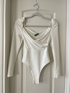 White Long-Sleeve Bodysuit
